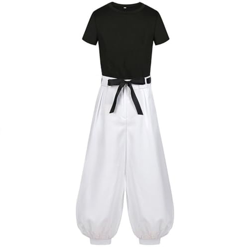Toji Pants For Men Fashion Solid Color Casual Comfy Elastic Drawstring Baggy Shirt Trouser Set