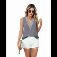 thumbnail image 1 of Camisetas Sin Mangas para Mujer, Blusa de Encaje Sin Mangas con Cuello en V, Chaleco Informal, Camisola de Verano, Camisas Grises L, 1 of 10