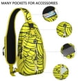 thumbnail image 3 of Cute Banana Print Sling Backpack with Tropical Fruit Pattern, Yellow Banana Lover Design Crossbody Daypack, Kawaii Cartoon Sweet Style, Lightweight and Durable, 3 of 6