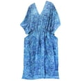thumbnail image 6 of HAPPY BAY Women's Summer Loungewear African Beach Cover Up Slit Dress Home Wear Maxi Dresses Caftans for Women 2X-3X Royal Blue, Floral, 6 of 7