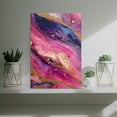 thumbnail image 6 of Abstract Pink and Purple Marbling with Gold Foil Framed Canvas Wall Art Prints, 6 of 6