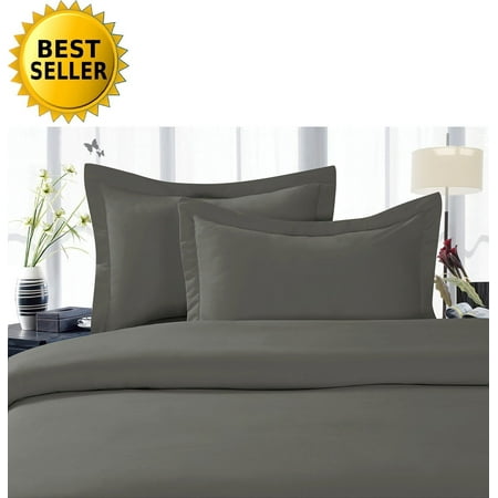 Sheet Set King Elegant Comfort ® 1500 Thread Count Egyptian Quality Super Soft Wrinkle Free 4 pc Sheet Set, Deep Pocket , Split King, Gray ()