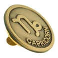 thumbnail image 2 of Antique Gold Capricorn Zodiac Goat Symbol Lapel Pin, 2 of 3