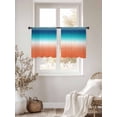 thumbnail image 2 of Orange Blue Teal Ombre Sheer Curtains 54 Inch Length 2 Panels Set, Contemporary Abstract Gradient Voile Window Treatment Rod Pocket Short Kitchen Curtains Drapes for Bedroom 52"x54"x2, 2 of 7