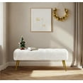 thumbnail image 3 of BOBOKY Modern Ottoman Bench, Upholstered Boucle Footrest for Living Room with Gold Metal Legs, Ivory Padded Seat Storage Bench, Compact Entryway Bedroom Stool,16"D x 45"W x 17"H,Ivory, 3 of 9