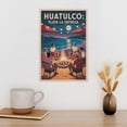 thumbnail image 3 of Bonfire Beach Wall Art Playa La Entrega Mexico Retro Travel Poster Vintage Seaside Night Artwork Canvas Poster, 3 of 8