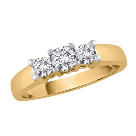 3 Diamond Anniversary Band 1 1/2 ct. in 14K Yellow Gold (Best, G-H Color, SI2-I1 (Best Color Clarity For A Diamond)