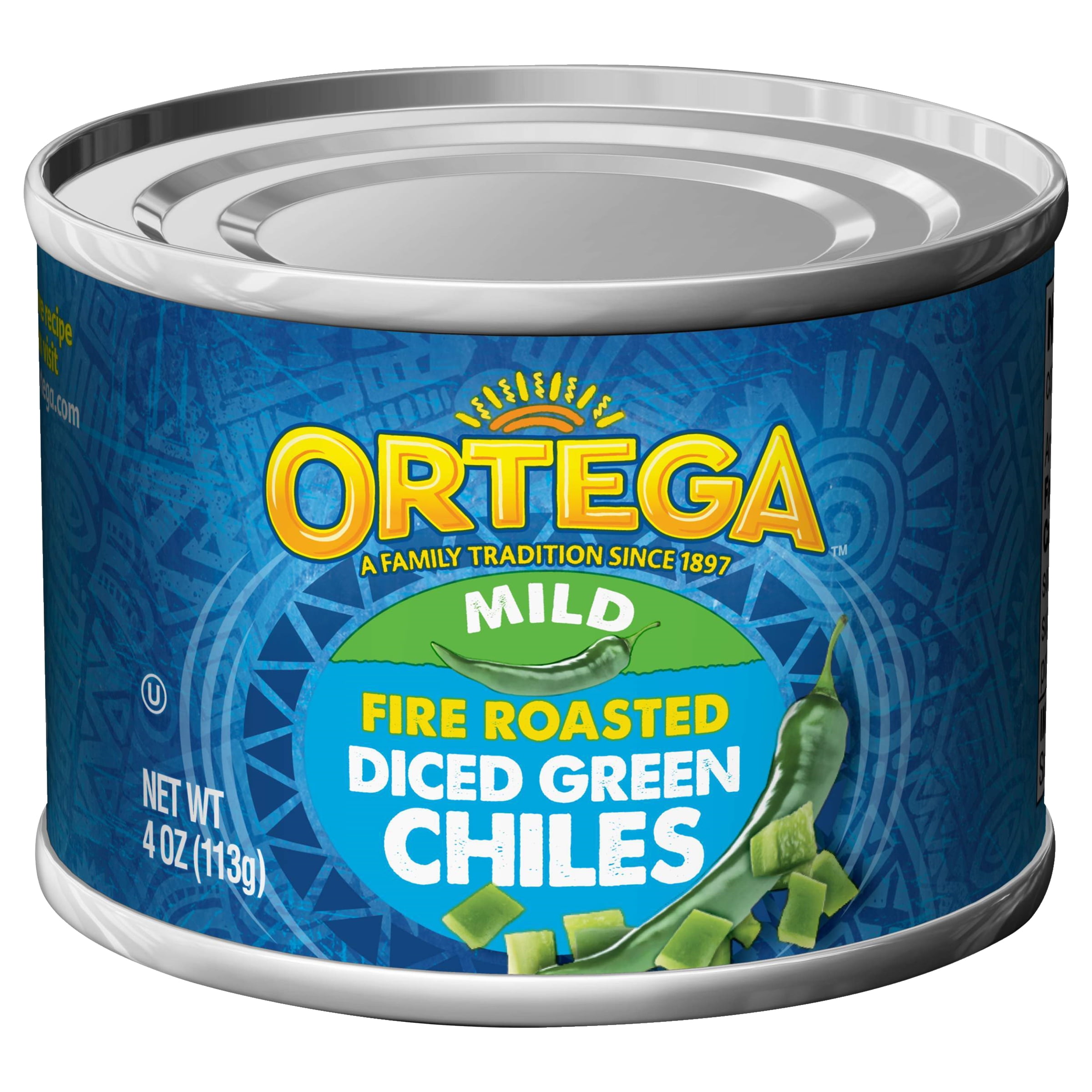 Ortega Chopped Hot Fire Roasted Diced Green Chiles Peppers, Kosher
