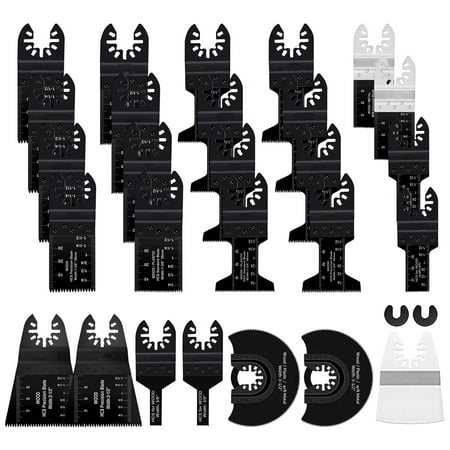 

29Pcs Multitool Blades High Carbon Steel Oscillating Saw Blades Quick Release Oscillating Blades High Precision Fast Cutting Saw Blades for Wood Plastic Metal Cutting