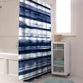 thumbnail image 4 of Nautical Blue Abstract Stripes Fabric Shower Curtains for Bathroom, 36x72inches Long Shower Curtain Set with Hooks, Polyester Waterproof Bathroom Curtains Accessories for Women Men Kids, Navy White, 4 of 6