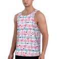 thumbnail image 2 of Fotbe Striped Flamingo Pattern Men's Quick Dry Workout Tank Top Gym Muscle Tee Fitness Bodybuilding Sleeveless T Shirt Breathable Workout Shirt-Medium, 2 of 9
