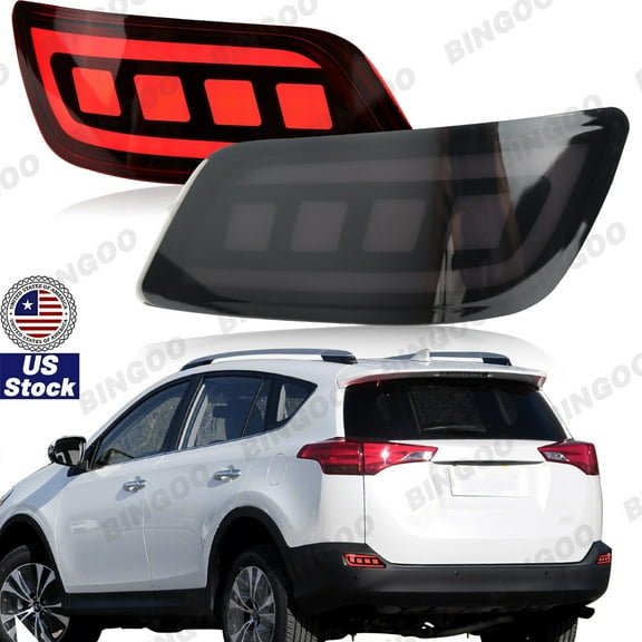 2pcs Rear Bumper Reflector Light For Subaru Forester 2019-2023 Brake Lamp Smoked