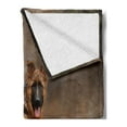 thumbnail image 2 of Dog Soft Flannel Fleece Throw Blanket, Portrait of a Young German Shepherd in an Autumn Park, Cozy Plush for Indoor and Outdoor Use, 60" x 80", Sepia Grey, by Ambesonne, 2 of 5