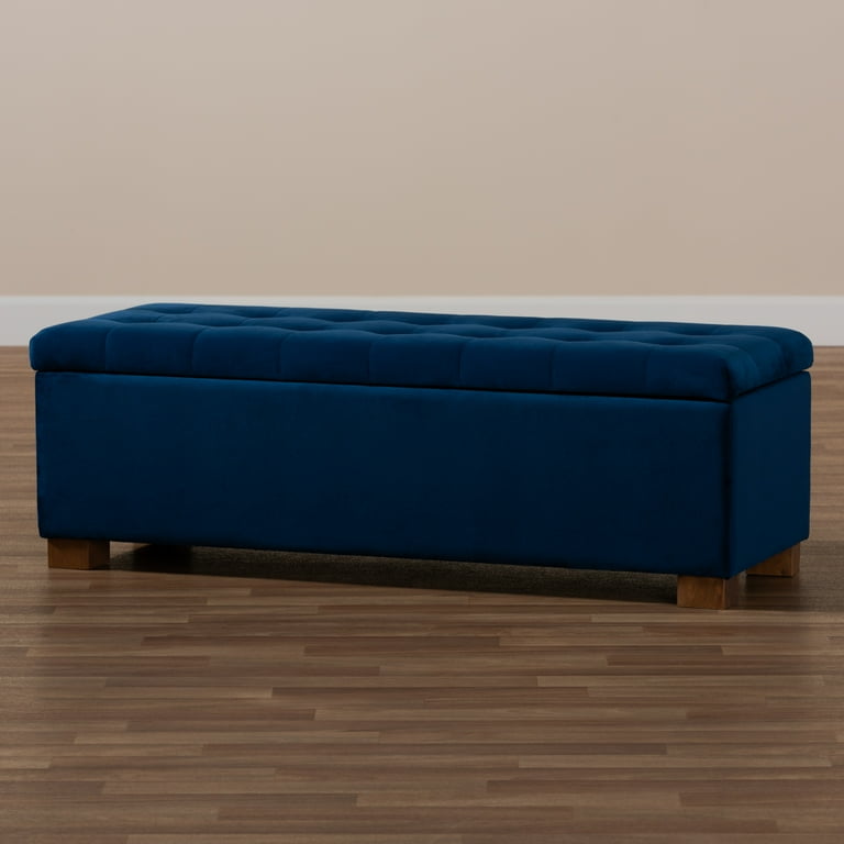 Baxton Studio Roanoke Modern and Contemporary Navy Blue Velvet