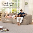 thumbnail image 3 of Muumblus Boneless Modular Sectional Sofa, 96" Oversized Deep Seat Loveseat Sofa, Cozy Cloud Living Room Couch, Brown Teddy, 3 of 9