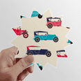 thumbnail image 1 of Colorful Classic Cars Cartoon Pattern Sun Vinyl Sticker Luggage Graffiti Flower Decal, 1 of 3