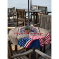 thumbnail image 2 of Outdoor Tablecloth with Umbrella Hole for Patio/Picnic/Party/Camping, Anniversary USA Flag Waterproof Table Cloth Round Cover Washable, Eagle American Flag Brown Wood (Dia 54"), 2 of 9