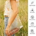thumbnail image 3 of CCF Reusable Cotton Mesh Grocery Bags，Long Handle Net Tote String Bag for Farmers Market Shopping 5 Pack, 3 of 8