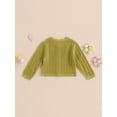 thumbnail image 4 of Suealasg Toddler Baby Girls Knit Cardigan 3M 6M 1T 2T 3T Air-conditioning Shirt Sunscreen Knitted Thin Jacket Long Sleeve Round Neck Solid Color Outwear, 4 of 9