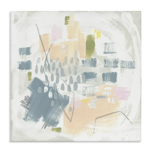 Stupell Industries Centric Pastel Pattern Abstract Painting Gallery Wrapped Canvas Art Print Wall Art, 17 x 17