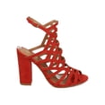 thumbnail image 2 of New Women HOTSOLES Ferret Faux Suede Peep Toe Caged Block Heel Sandal, 2 of 5