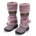 thumbnail image 3 of Winter Warm Furry Mid Calf Snow Boots for Women Tall Lace Up Faux Fur Lined Mid Calf Anti-Slip Riding Boot, 3 of 4