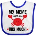 thumbnail image 3 of Inktastic Meme Loves Me Grandson Boys or Girls Baby Bib, 3 of 4