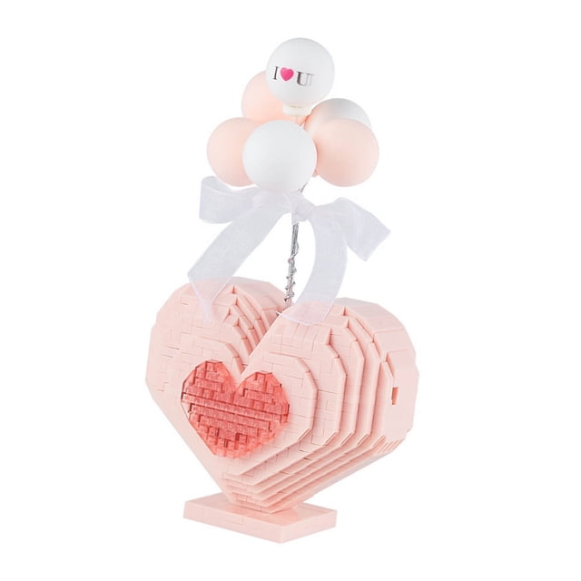 Bloques de construcción de corazón Bling Bling rosa