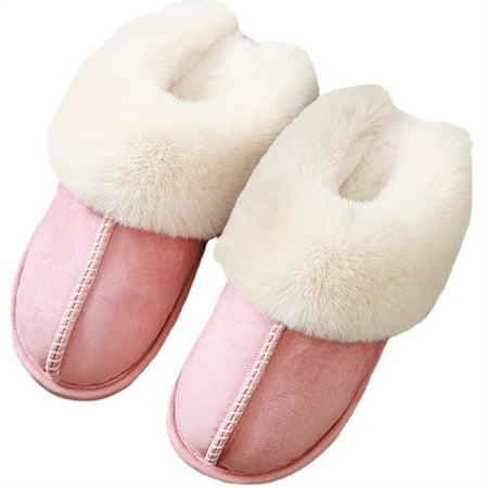 

Women s Warm House Slippers Fluffy Comfort Plush Breathable Anti-Skid Cozy Plush for Indoor Outdoor Pink 40/41