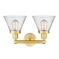 thumbnail image 2 of 616-2W-AB-G44 Innovations Lighting Cone - 2 Light Bath Vanity In Industrial Style-10 Inches Tall and 15.5 Inches Wide-Antique Brass Finish-Seedy Glass, 2 of 7