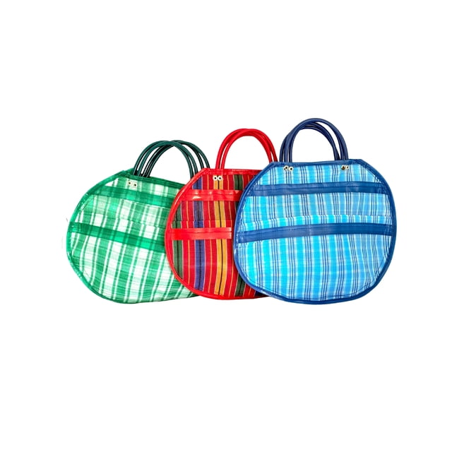 Bolsa de mercado redonda # 2, MAYA MALLA, de malla fina, multiusos, juego de 3.