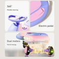 thumbnail image 4 of iRerts 12V Electric Wiggle Car for Kids with Pedal, Powered Ride on Toys for Toddlers, 2 in 1 Drifting Swing Car with Bluetooth, Anti-Rollover, Flashing Wheels, for Ages 3+ Gifts, Purple, 4 of 10