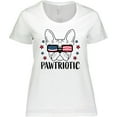 thumbnail image 3 of Inktastic Pawtriotic with French Bulldog  in American Flag Sunglasses Women's Plus Size T-Shirt, 3 of 5