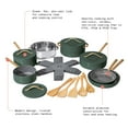 Beautiful 20pc Ceramic NonStick Cookware Set, Thyme Green by Drew