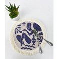 thumbnail image 7 of Fennco Styles Art Design Abstract Print Fringe Cotton Placemats 13" Round, Set of 4 - Cream & Navy Woven Table Mats for Home Décor, Dining Table, Banquets and Special Events, 7 of 7