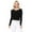 Black, variant on Women's Long Sleeve Crewneck Cropped Button Down Cardigan Sweater MK5502-Royalblue-XL