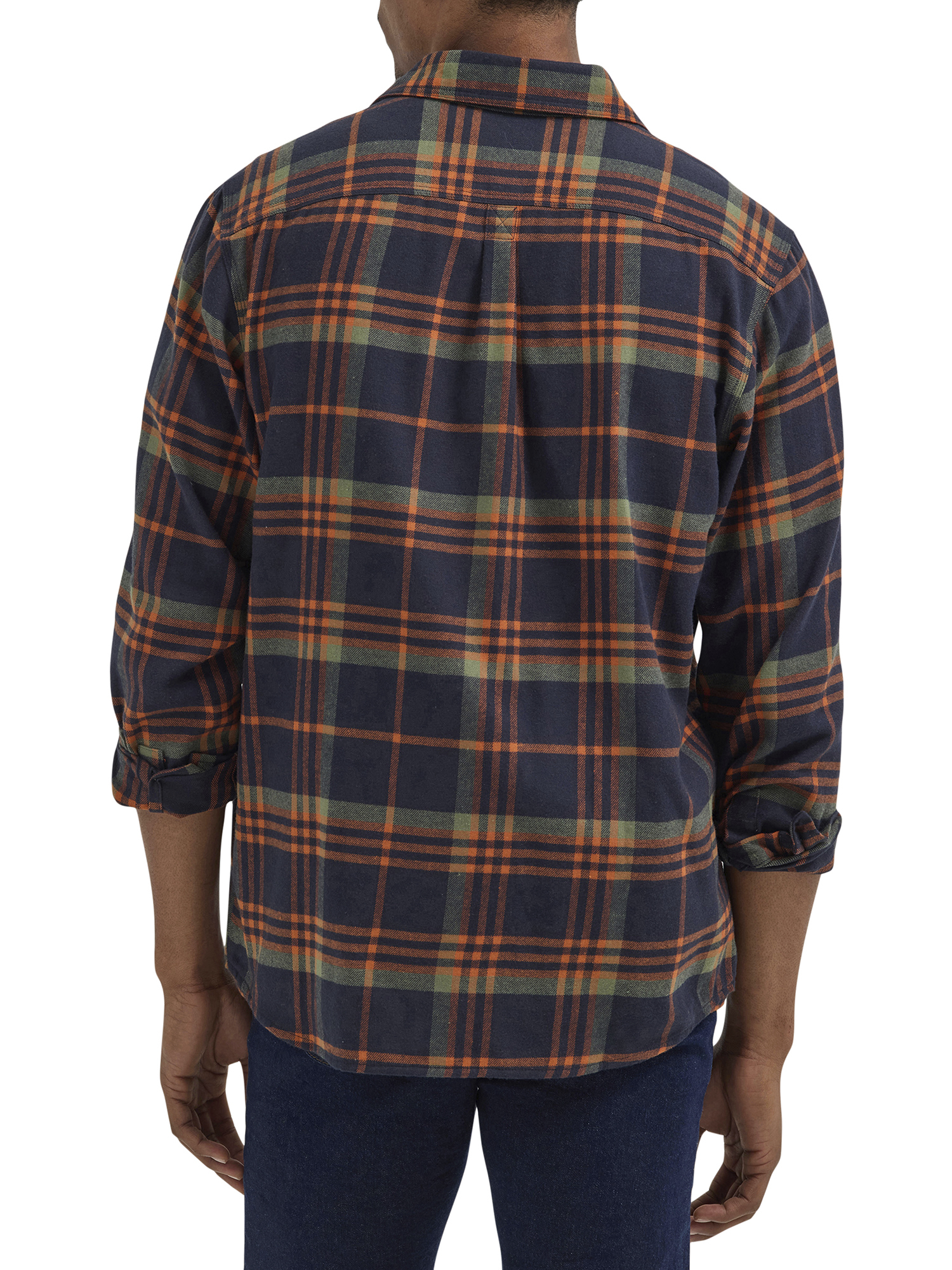 Wrangler® Men's and Big Men's Relaxed Fit Brushed Flannel Shirt with Long Sleeves, Sizes S-5XL