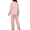 thumbnail image 2 of Suhoaziia Pajamas for Women Set Size 4XL Loose Fitting Matching Set Fashion Ladies Gift Button-Down Skin Friendly Spring/Fall Clothing Stretchable Radish Hamster Sleepwear, 2 of 6