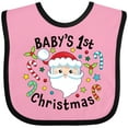 thumbnail image 3 of Inktastic Baby's 1st Christmas Santa with Candy Canes Boys or Girls Baby Bib, 3 of 4