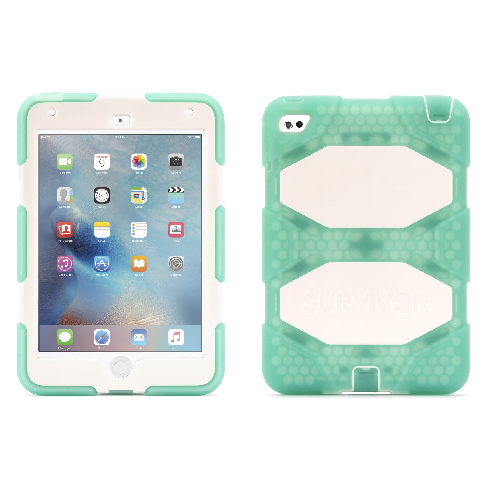 Griffin iPad mini 4 Case with Stand, Green and White Survivor All
