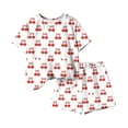 thumbnail image 5 of Mifsaly Kids Girls 2 Piece Cotton Matching Outfits Short Sleeve Cute Printed Tops and Shorts Skin-Friendly Breathable Casual Summer Clothes, 5 of 6