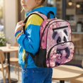 thumbnail image 2 of Pzuqiu Cherry Blossom Panda School Bag for Kids Toddlers Backpack for Girls 4-5 with Water Bottle Holder Kids Bookbag with Front Pocket Lightweight School Daycare Ideal for Young, 2 of 7