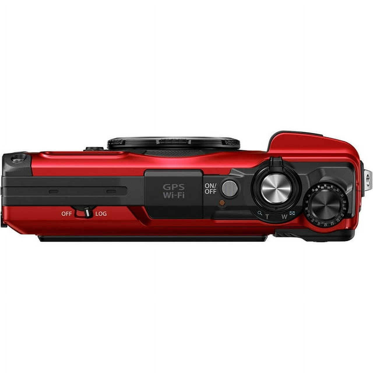 OM SYSTEM Tough TG-7 Waterproof 12 MP BSI CMOS Point & Shoot Digital Camera with Deluxe Bundle, Red, 1