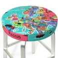 thumbnail image 3 of Daiia Cartoon Map Of Europe Stool Covers Round,Round Bar Stool Covers Waterproof Bar Chair Covers Washable Stool Cushion Slipcover for 12-14 Inch Chair-12 inch, 3 of 7