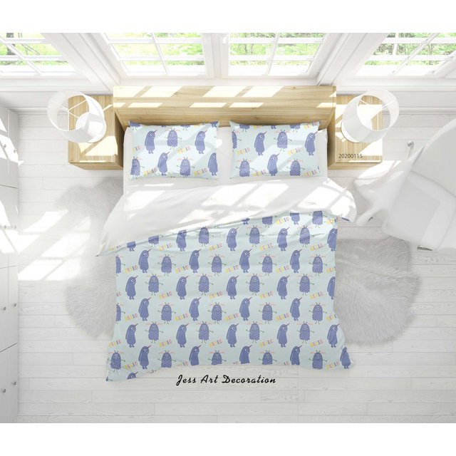 3D Cartoon Animal Monsters Pattern Quilt Cover Set Bedding Set Duvet Cover