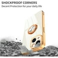 thumbnail image 4 of for White iPhone 15 Case with Ring Holder Kickstand [with Magnetic] Soft TPU Bumper, Glitter Gold Electroplated Cover Full Camera Protective Phone Case for iPhone 15 2023, 4 of 14
