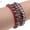 Red, variant on Women's Layered Punk Rock Rivet Bracelet Studded Leather Metal Chain Bangle