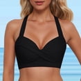 thumbnail image 2 of Yuanlong Women's Bikini Top Underwire Removable Padding Push Up Swim Crop Top Tie Back Stylish Bathing Swimwear Beachwear, 2 of 5