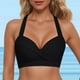 thumbnail image 2 of MKLEKYY Trajes De Baño Women Lace Up Swimwear Tops Underwire Full Coverage Bikini Top Push Up Swim Crop Top Tie Back Bathing Suit Tops, 2 of 5