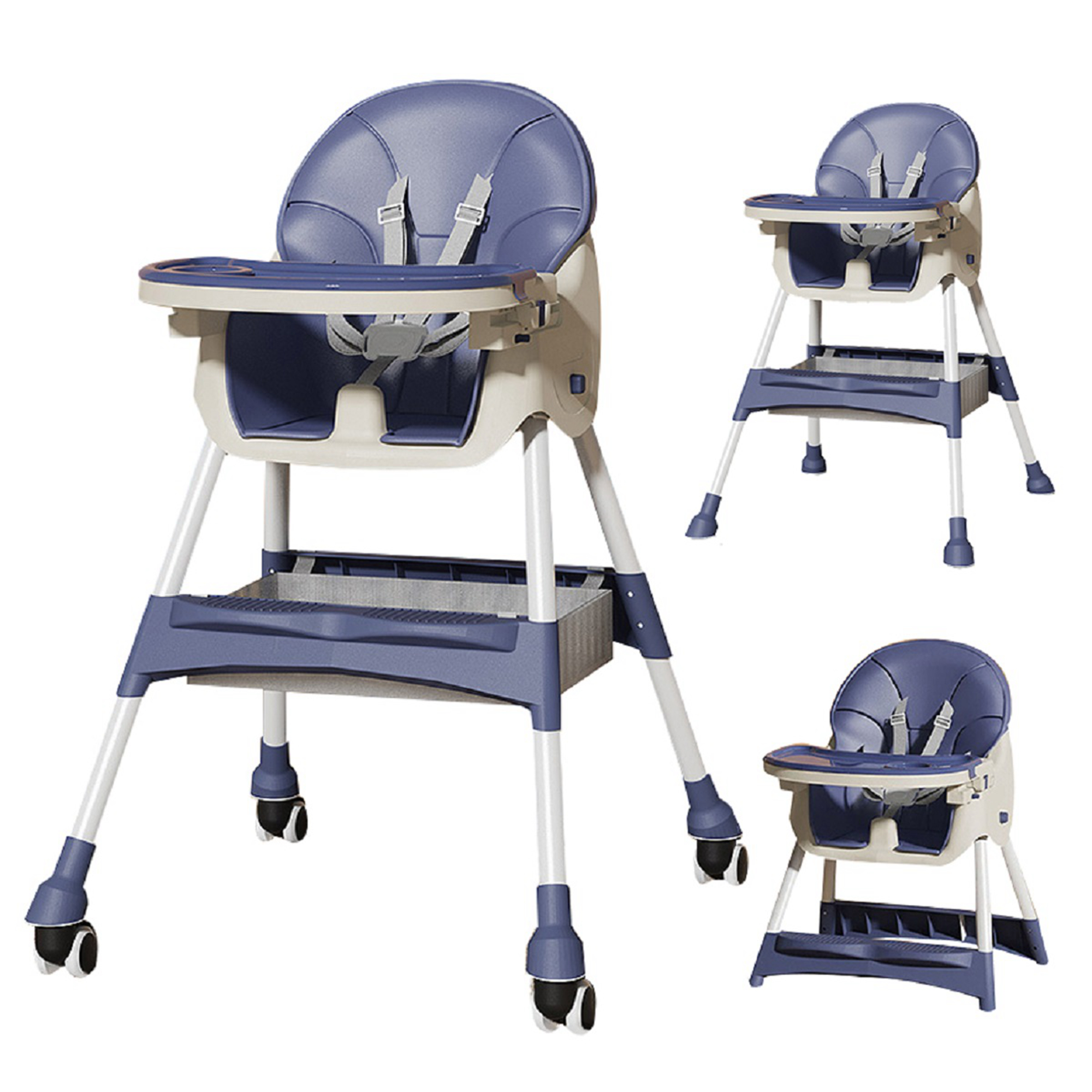 4in1 Convertible High Chair with Wheels Eat & Grow Feeding Chair Grow